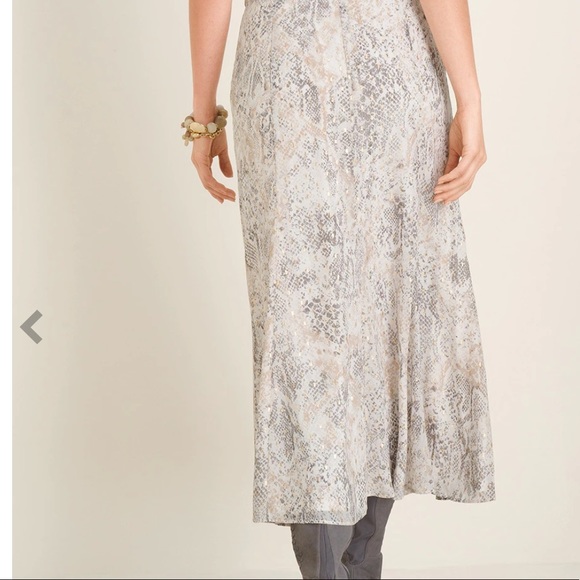 NWOT Faux Snakeskin Print Midi Skirt - Picture 3 of 16